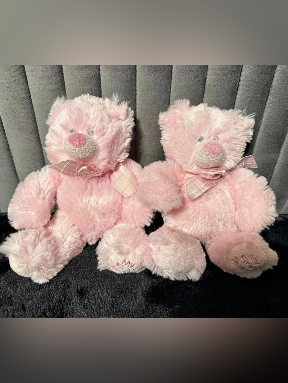 Ganz Baby 2 my first teddy bears Pink Plaid Teddy Bear Pair